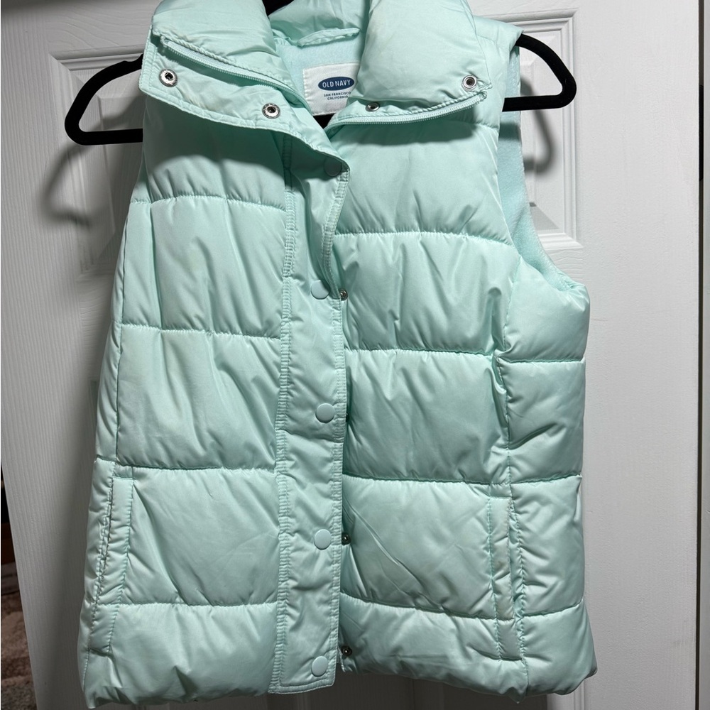 Old Navy Light Green Puffer Vest